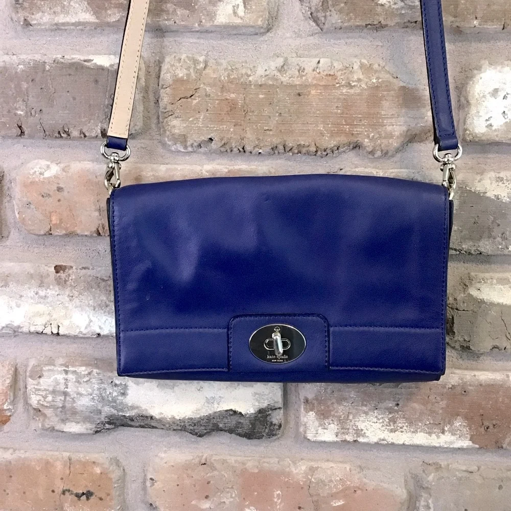 KATE SPADE Women’s Small Cobalt Blue Leather Crossbody Bag